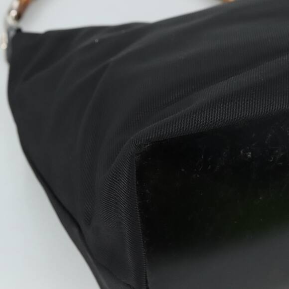 GUCCI Bamboo Hand Bag Nylon Black Silver 000 1434 000 1434 - Picture 13 of 16